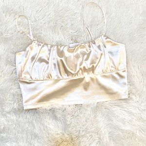 Beautiful ivory satin crop top